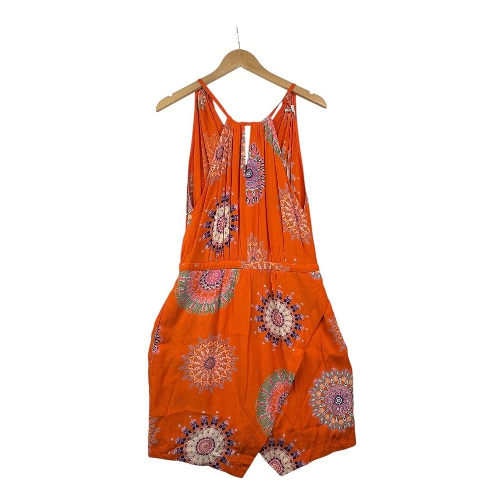 Anthropologie Floreat Mandala Print Livia Halter Dress size 12 Orangeโ